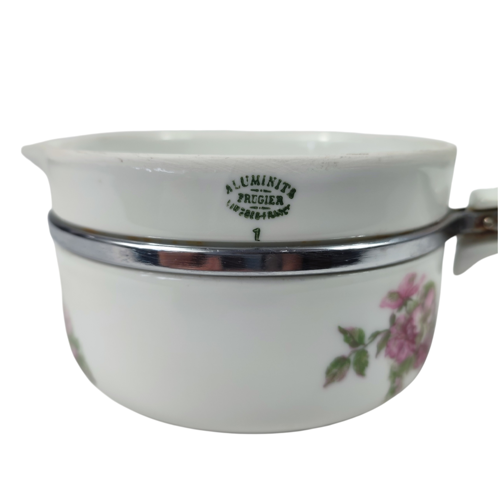 Voir photo 4 de Petite casserole en porcelaine Aluminite Frugier Petite casserole en porcelaine Aluminite Frugier État correct reconditionné photo 4