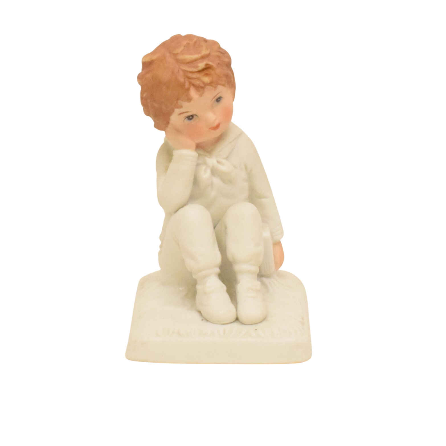 Petite figurine en biscuit enfant assis penseur État correct - 10,00 € Petite figurine en biscuit enfant assis penseur État correct reconditionné disponible sur Label Emmaüs