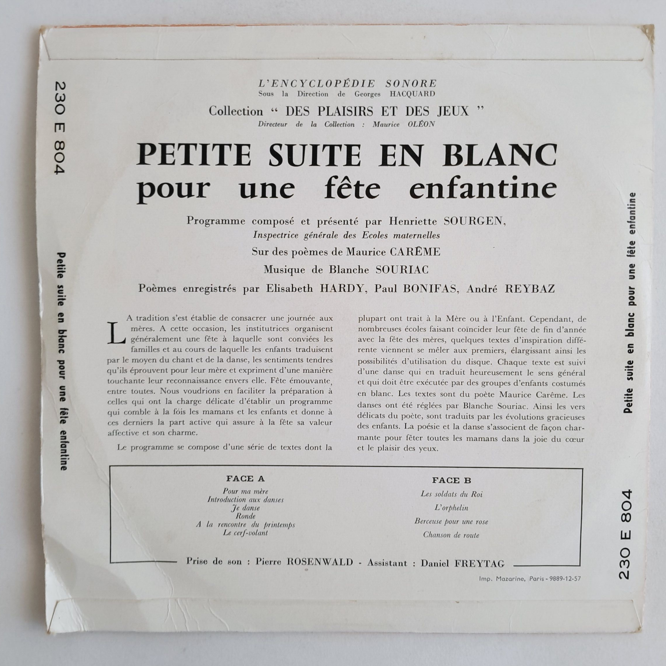 Voir photo 3 de Petite suite en blanc pour une fête enfantine - Henriette Sourgen Petite suite en blanc pour une fête enfantine - Henriette Sourgen Très bon état reconditionné photo 3