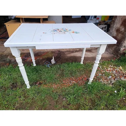 Petite Table De Cuisine Bois Faience Bon état reconditionné disponible sur Rakuten