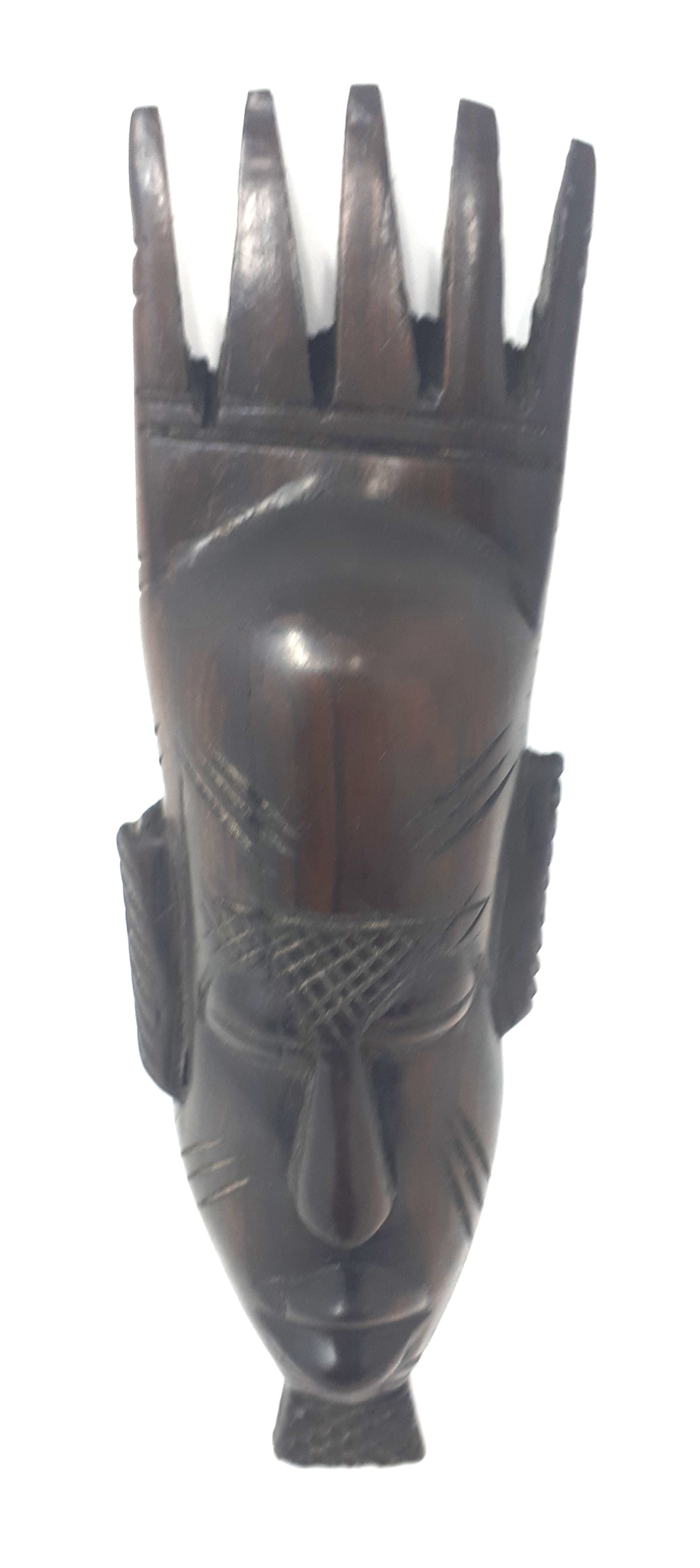 Voir photo 3 de Petits Masques Africains en bois noir ébène Petits Masques Africains en bois noir ébène État correct reconditionné photo 3
