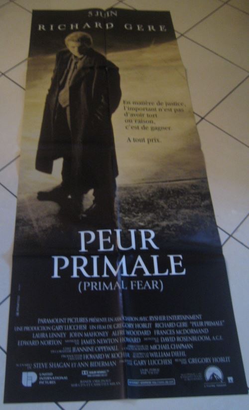 Peur Primale AFFICHE CINEMA ORIGINALE État correct - 13,99 € Peur Primale AFFICHE CINEMA ORIGINALE État correct N/A reconditionné disponible sur Fnac