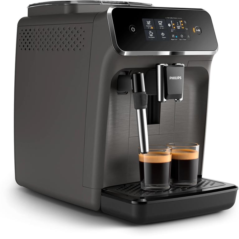 Philips 2200 series Série 2200 Noir / Gris perle EP2224/10 Machine expresso broyeur, 2 boissons, mousseur lait - Très bon état Très bon état Philips reconditionné photo 2 | Dero