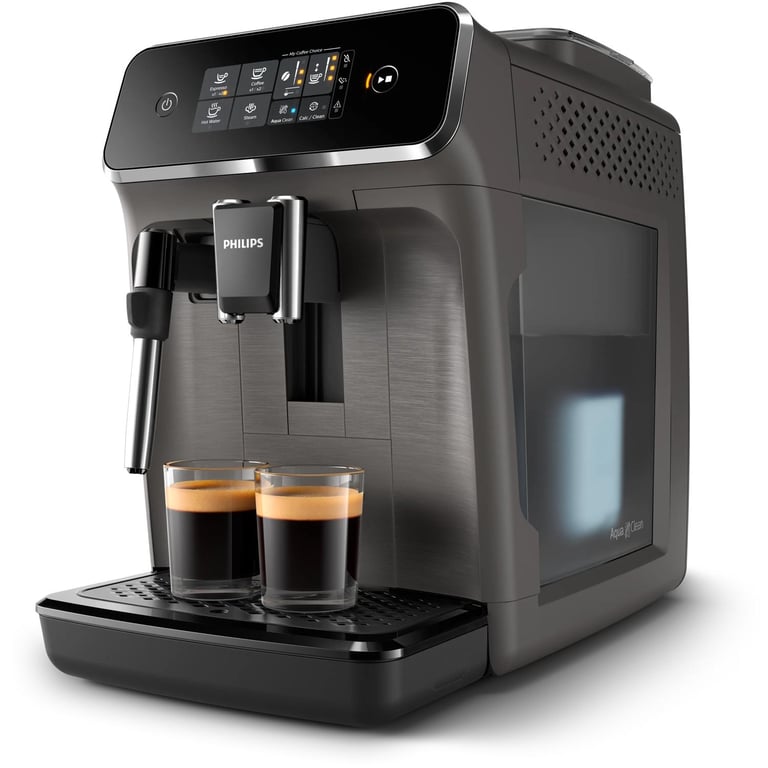 Philips 2200 series Série 2200 Noir / Gris perle EP2224/10 Machine expresso broyeur, 2 boissons, mousseur lait - Très bon état Très bon état Philips reconditionné disponible sur Pixmania | Dero