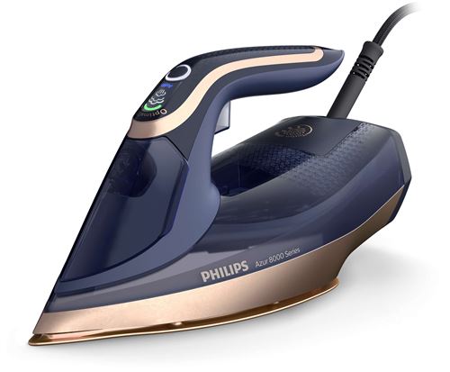Philips Azur 8000 Series DST8050 - Fer à vapeur avec fermeture automatique - semelle : SteamGlide Elite - 3000 Watt - bleu foncé État correct Philips reconditionné disponible sur Fnac | Dero