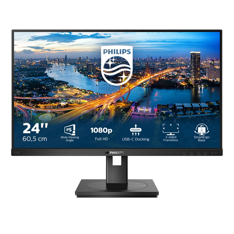 Philips B Line 243B1/00 LED display 60,5 cm (23.8 ) 1920 x 1080 pixels Full HD Noir - Excellent état Parfait état Philips reconditionné disponible sur Pixmania | Dero