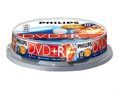 Philips DR4S6B10F - 10 x DVD+R - 4.7 Go (120 minutes) 16x - spindle État correct Philips reconditionné disponible sur Fnac