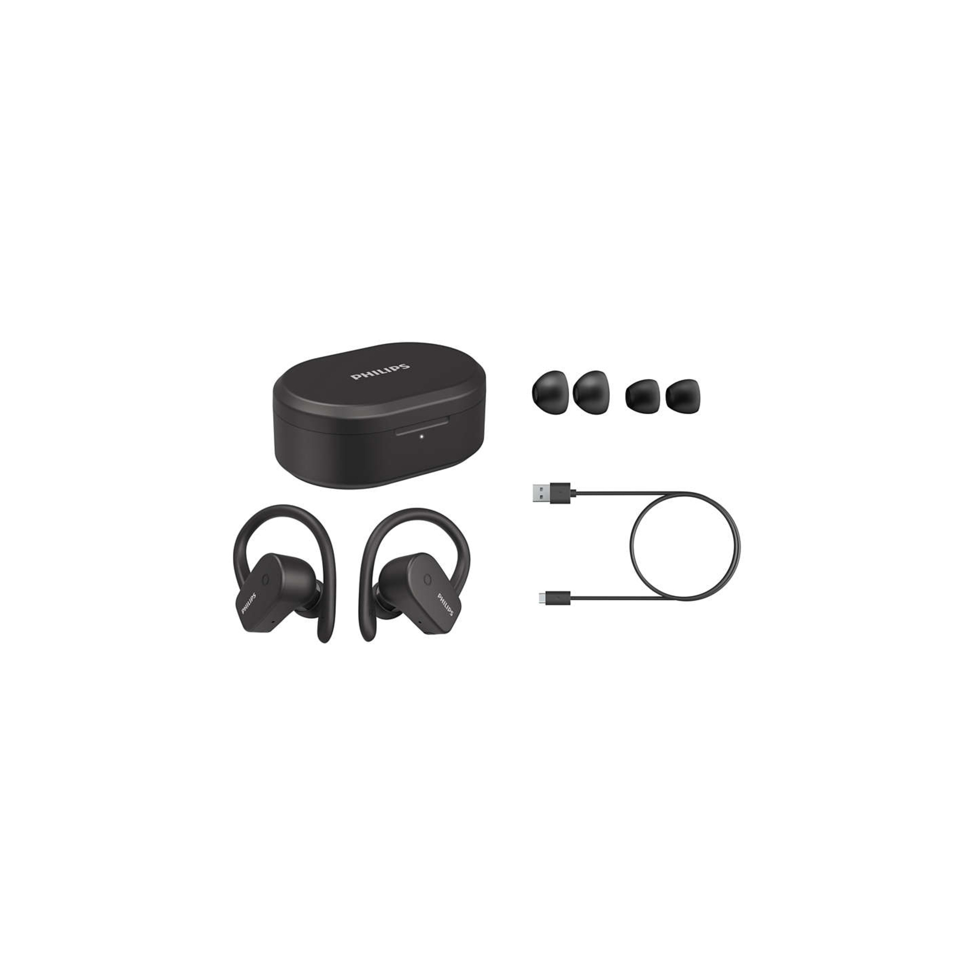 Philips TAA5205BK/00 écouteur/casque True Wireless Stereo (TWS) Crochets auriculaires, Ecouteurs Sports Bluetooth Noir - Excellent état Parfait état Philips reconditionné photo 2 | Dero