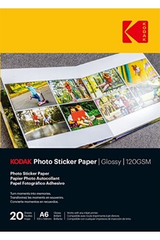 Photo Sticker Paper - Pack de 20 feuilles de papier photo autocollant Bon état Kodak reconditionné disponible sur Darty | Dero