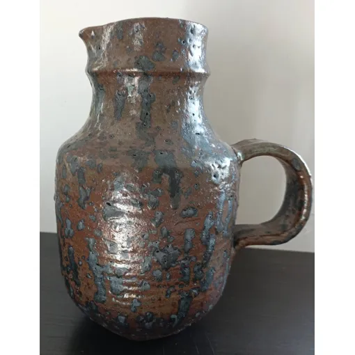 Pichet Artisanal Ancien Avec Anse En Terre Cuite Et Grés Émaillé Signé À Rouen (Pièce Unique) - Artisanat Poterie Boutique Axonalix occasion reconditionné disponible sur Rakuten