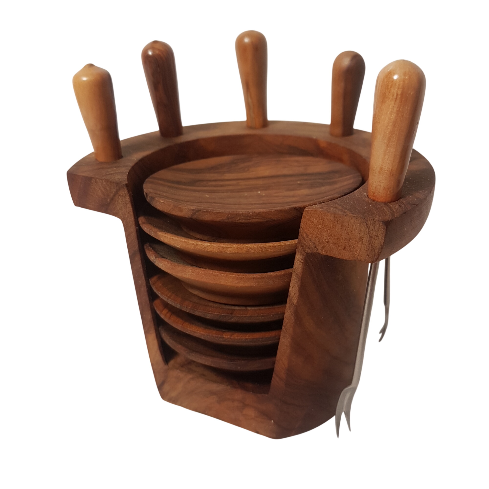 Pics pour apéritif et six petites coupelles vintage en bois Très bon état - 11,00 € Pics pour apéritif et six petites coupelles vintage en bois Très bon état reconditionné disponible sur Label Emmaüs