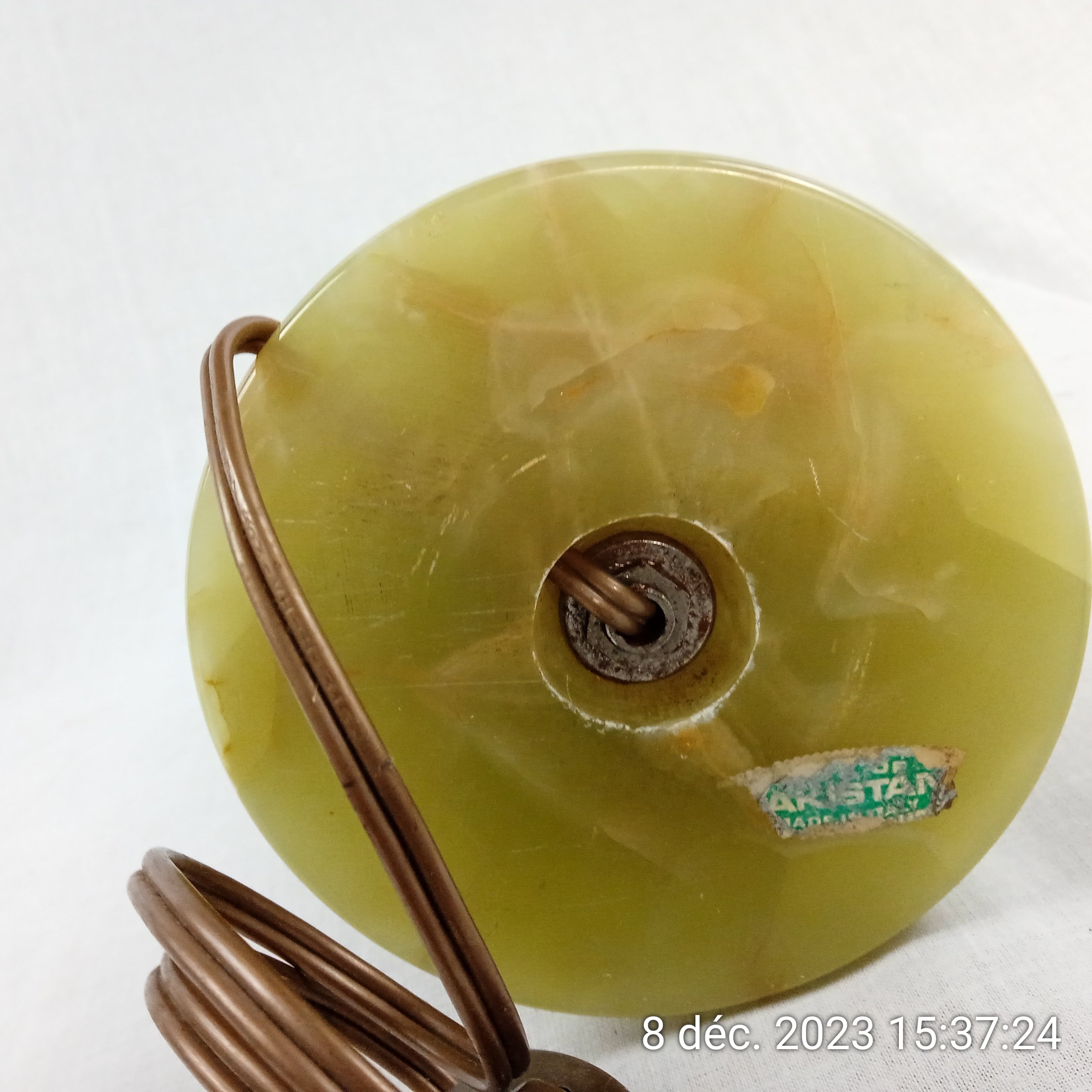 Voir photo 3 de Pied de lampe de table en marbre onyx vert Italy années 1960 Pied de lampe de table en marbre onyx vert Italy années 1960 Bon état reconditionné photo 3