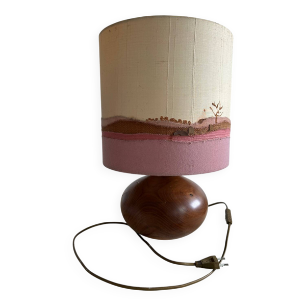 Pied de lampe en bois massif d'olivier Bon état reconditionné disponible sur Selency