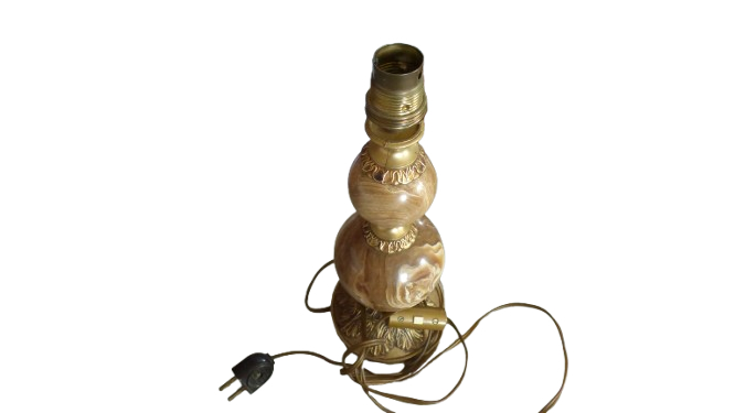 Voir photo 10 de Pied de lampe en Onyx et en laiton (29 cm) - Fonctionnelle Pied de lampe en Onyx et en laiton (29 cm) - Fonctionnelle Bon état reconditionné photo 10