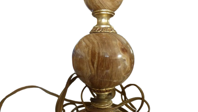 Voir photo 12 de Pied de lampe en Onyx et en laiton (29 cm) - Fonctionnelle Pied de lampe en Onyx et en laiton (29 cm) - Fonctionnelle Bon état reconditionné photo 12