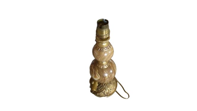 Voir photo 9 de Pied de lampe en Onyx et en laiton (29 cm) - Fonctionnelle Pied de lampe en Onyx et en laiton (29 cm) - Fonctionnelle Bon état reconditionné photo 9