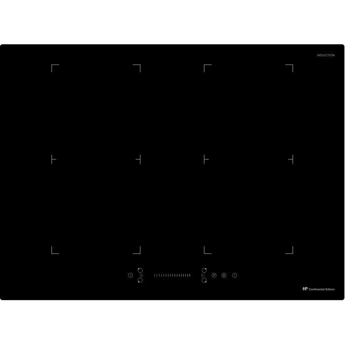 Plaque a induction - 4 foyers - 7200 W - 70 cm - CETI724Z2FLEX - Noir - Excellent état Parfait état Continental Edison reconditionné disponible sur Pixmania