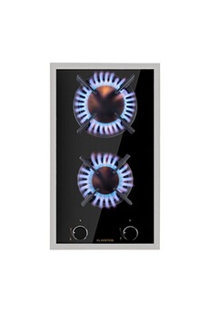 Plaque de cuisson à gaz Goldflame Domino Prime 2 brûleurs en laiton brûleur vitrocéramique Bon état Klarstein reconditionné disponible sur Darty