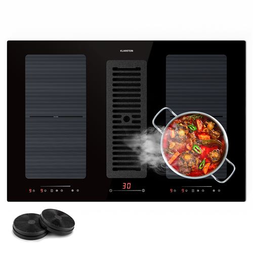 Plaque de Cuisson Induction 2 en 1 Klarstein 77 cm cm avec Hotte Aspirante 391m³ h État correct N/A reconditionné disponible sur Fnac