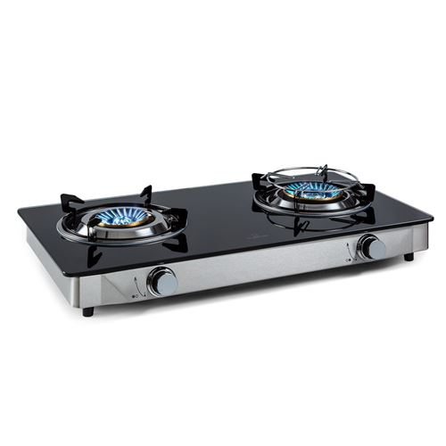 Plaque de cuisson - Klarstein Barzona - Réchaud de camping - 2 brûleurs - avec tuyaux - Noir État correct N/A reconditionné disponible sur Fnac