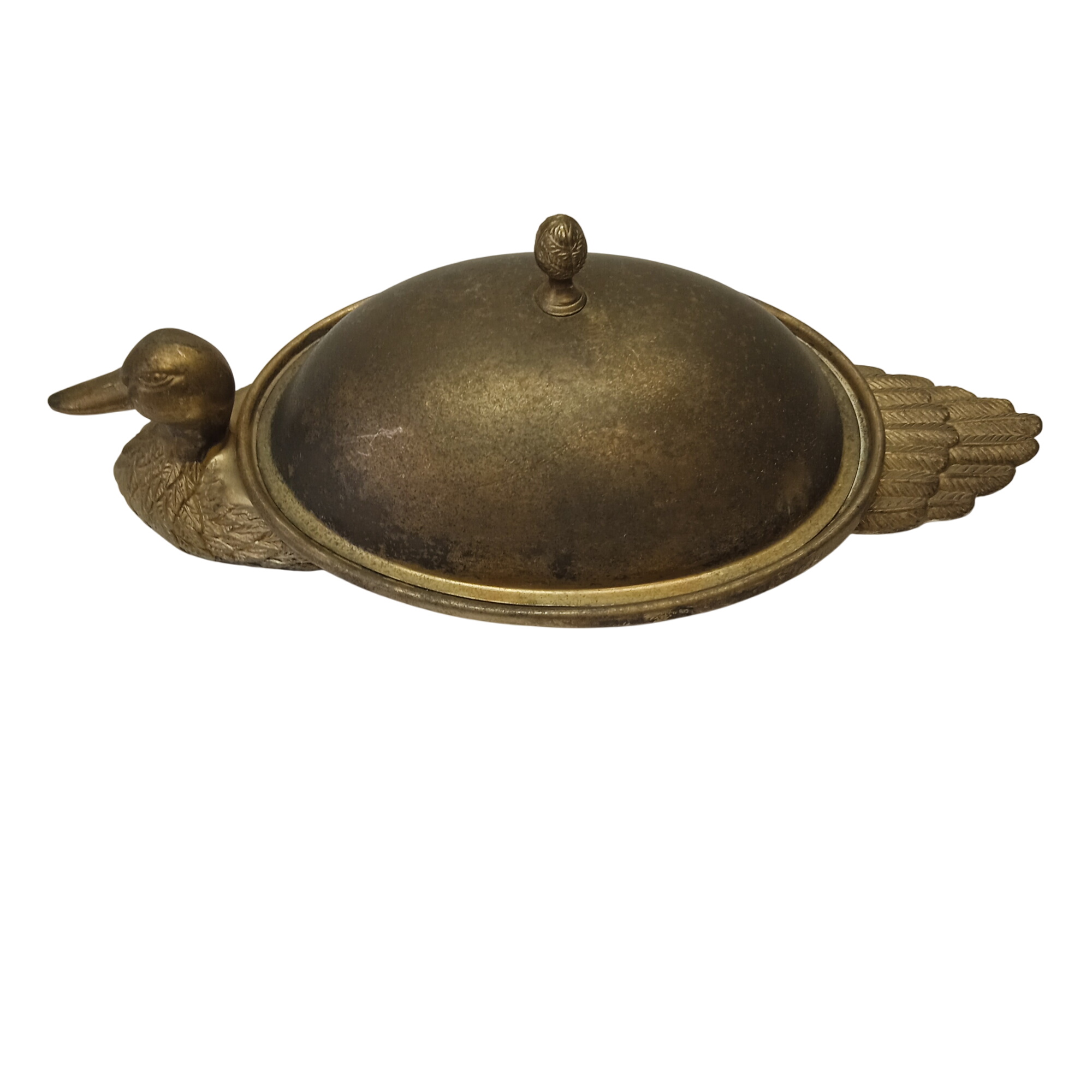 Plat à Foie Gras en Laiton et Métal argenté en forme de canard État correct - 25,00 € Plat à Foie Gras en Laiton et Métal argenté en forme de canard État correct reconditionné disponible sur Label Emmaüs