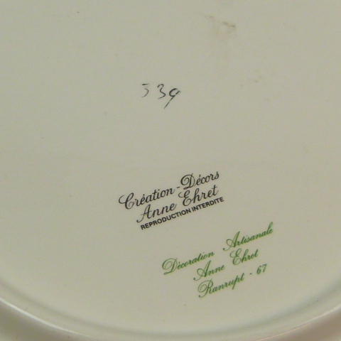 Voir photo 5 de Plat Ancien à Mignardises Gaâteaux Alsacien - Anne Ehrt Ranrupt N°339 Plat Ancien à Mignardises Gaâteaux Alsacien - Anne Ehrt Ranrupt N°339 État correct reconditionné photo 5