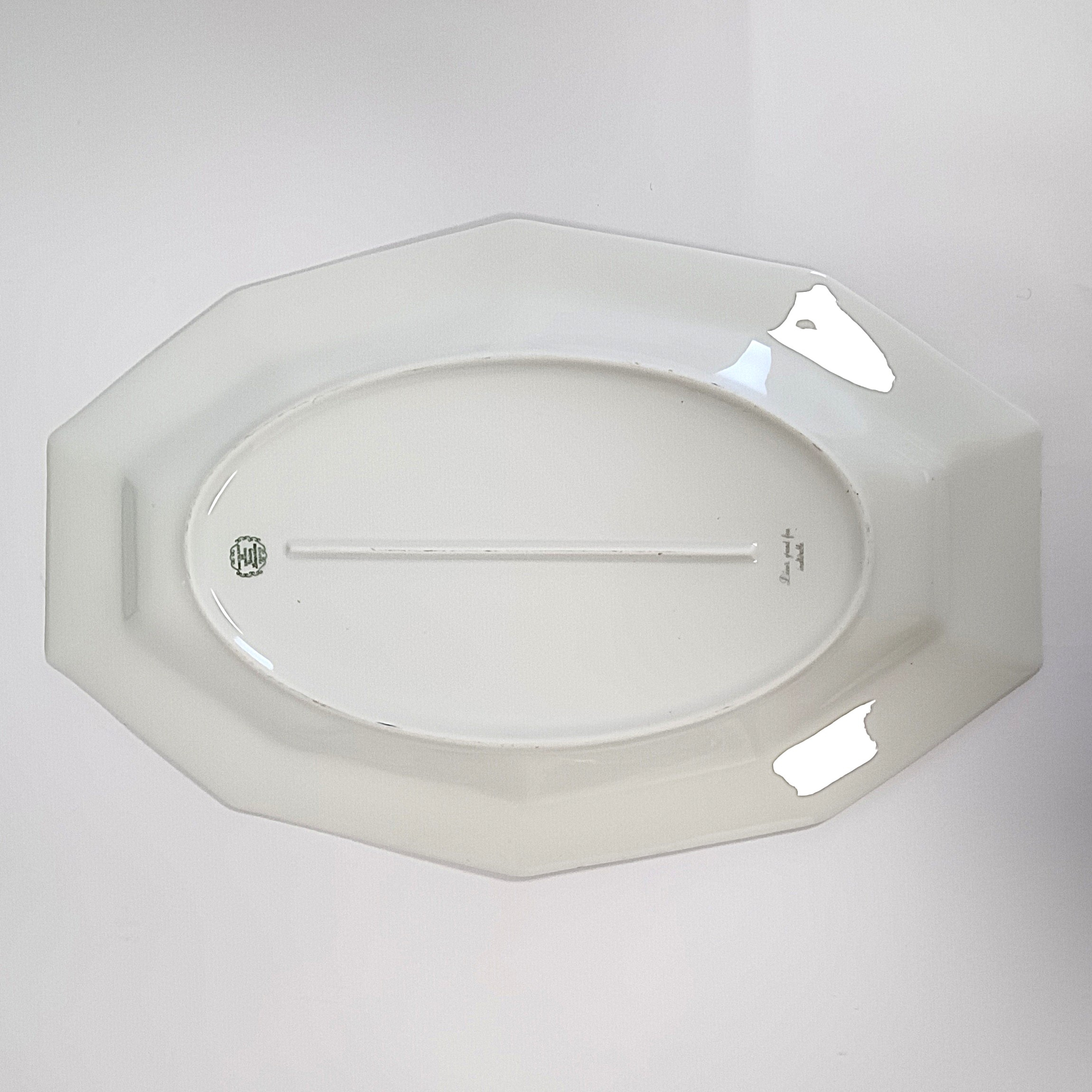 Voir photo 3 de Plat rond et plat ovale en porcelaine Limoges Union Limousine – décor grand feu Plat rond et plat ovale en porcelaine Limoges Union Limousine – décor grand feu reconditionné photo 3