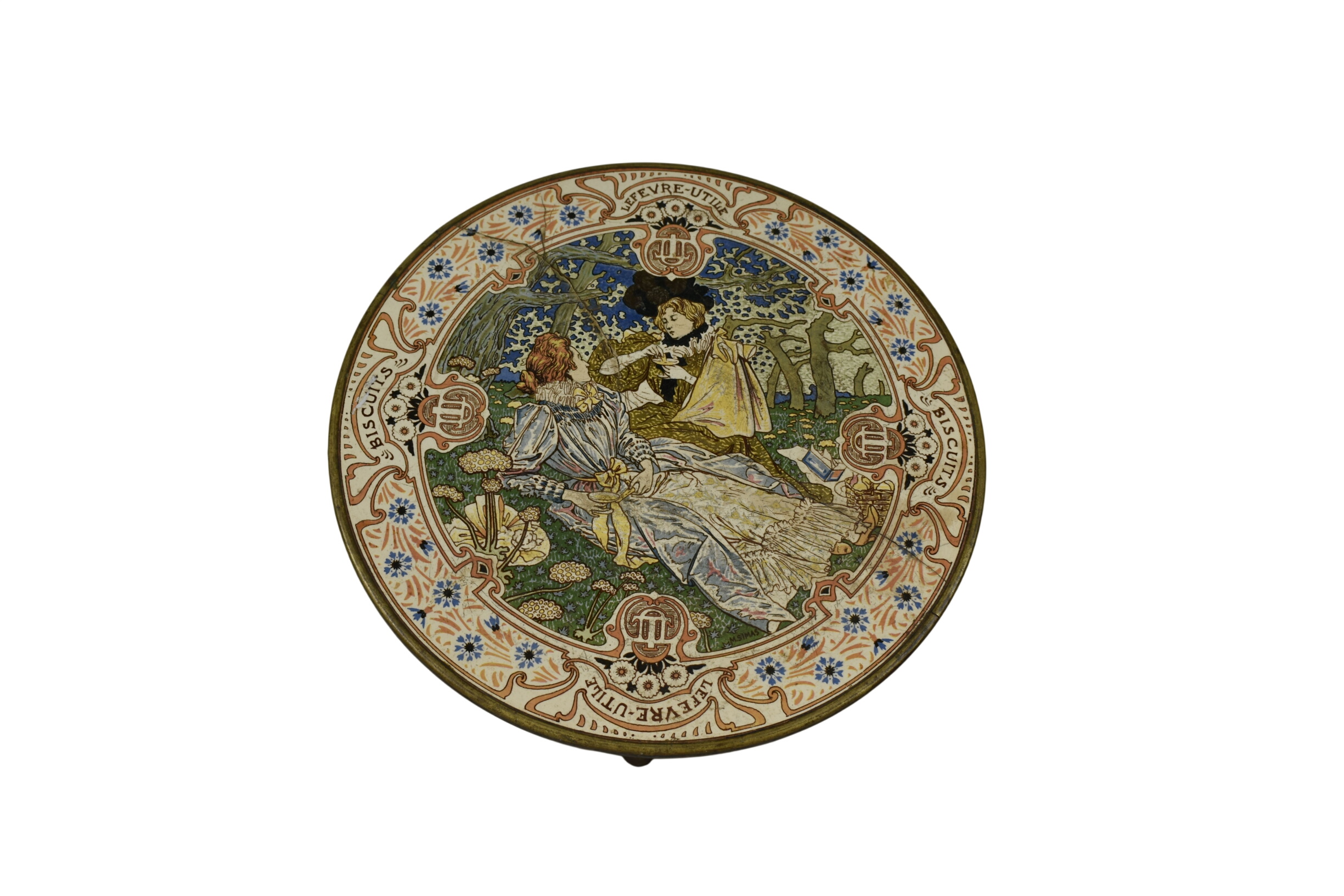 Plateau en FAÏENCE DE SARREGUEMINES figurant deux personnes dégustant les biscuits LU (Plateau fendu) - Diam 31 cm État correct - 45,00 € Plateau en FAÏENCE DE SARREGUEMINES figurant deux personnes dégustant les biscuits LU (Plateau fendu) - Diam 31 cm État correct reconditionné disponible sur Label Emmaüs