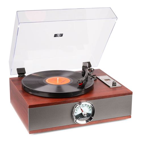 Platine vinyle Fenton RP180 Lecteur CD design retro - Bois foncé, récepteur Bluetooth, haut-parleurs intégrés, 33, 45 et 78 tours État correct N/A reconditionné disponible sur Fnac