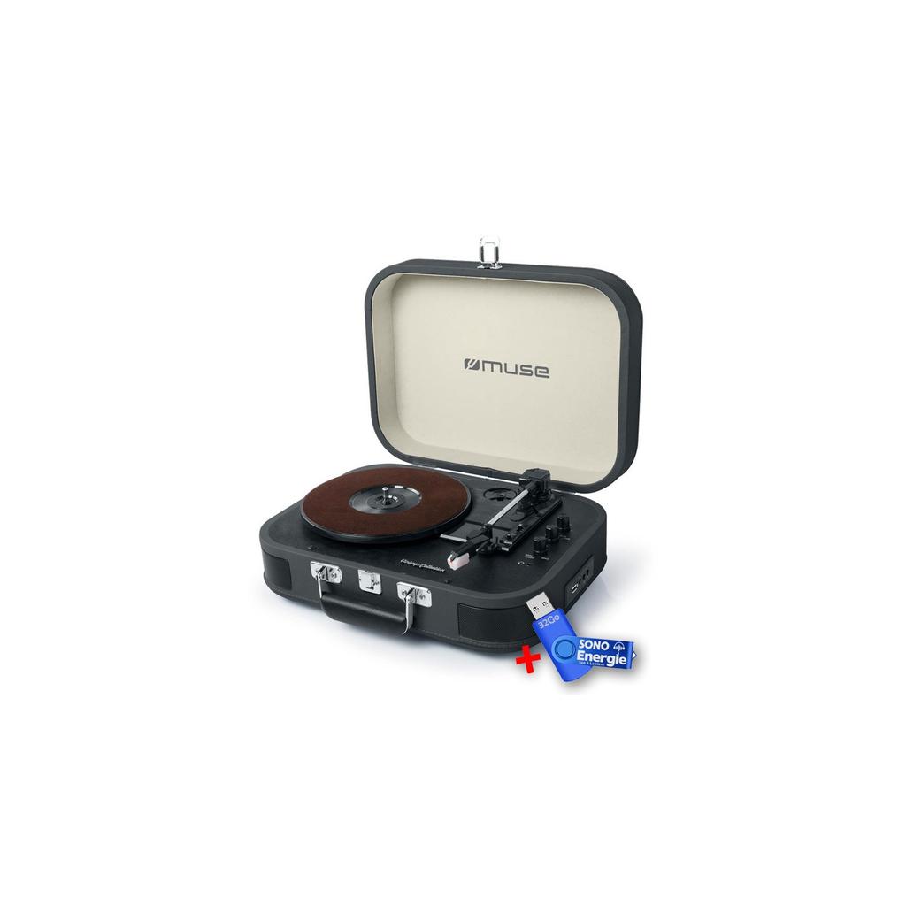 Platine Vinyle Muse Platine vinyle stéréo Noire 33/45/78 tours avec enceintes intégrées - USB/SD/AUX - Prise casque+clé USB 32Go Reconditionné - 109,99 € Platine Vinyle Muse Platine vinyle stéréo Noire 33/45/78 tours avec enceintes intégrées - USB/SD/AUX - Prise casque+clé USB 32Go Reconditionné Muse reconditionné disponible sur Backmarket