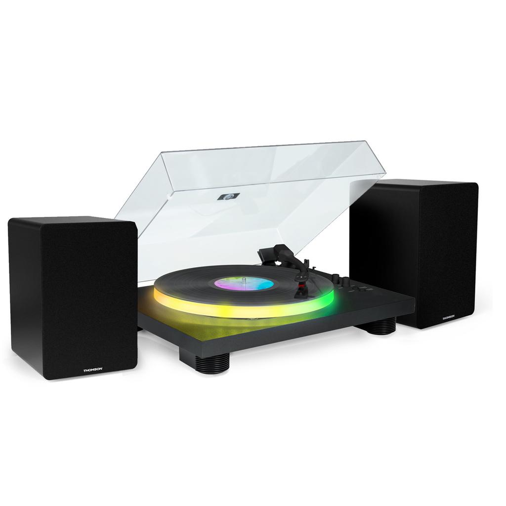 Platine Vinyle Tourne Disque 33/45/78 tours Bluetooth avec Plateau Lumineux LED - Big Ben PARTYBTTDLIGHT, avec Enceintes Thomson Bois 50W Reconditionné - 229,99 € Platine Vinyle Tourne Disque 33/45/78 tours Bluetooth avec Plateau Lumineux LED - Big Ben PARTYBTTDLIGHT, avec Enceintes Thomson Bois 50W Reconditionné N/A reconditionné disponible sur Backmarket