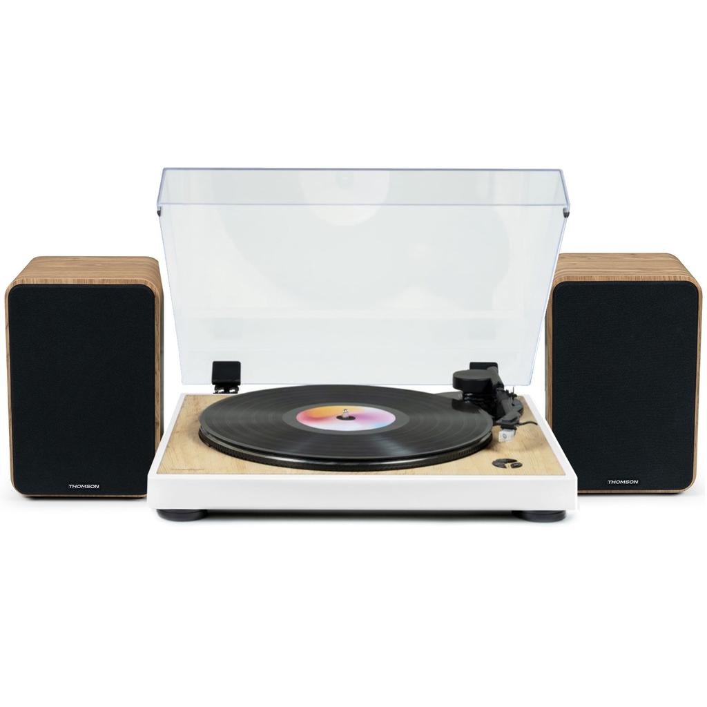 Platine Vinyle Tourne Disque Pré-amplifié Thomson TT301 Finition BOIS/Blanc - 33/45 tours, Lecture et retour du bras auto. Enceintes Bois 100W Reconditionné - 309,99 € Platine Vinyle Tourne Disque Pré-amplifié Thomson TT301 Finition BOIS/Blanc - 33/45 tours, Lecture et retour du bras auto. Enceintes Bois 100W Reconditionné Thomson reconditionné disponible sur Backmarket