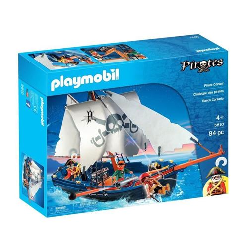 PLAYMOBIL 5810 Chaloupe pirates, avec canon et flotte dans l'eau, 84 pieces, Des 4 ans État correct reconditionné disponible sur Fnac