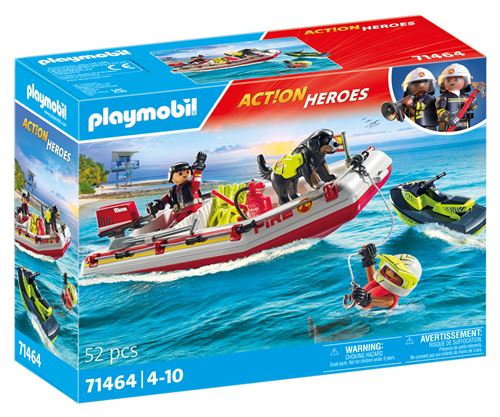 Playmobil Action Heroes 71464 Bateau de pompier et scooter des mers État correct Playmobil reconditionné disponible sur Fnac