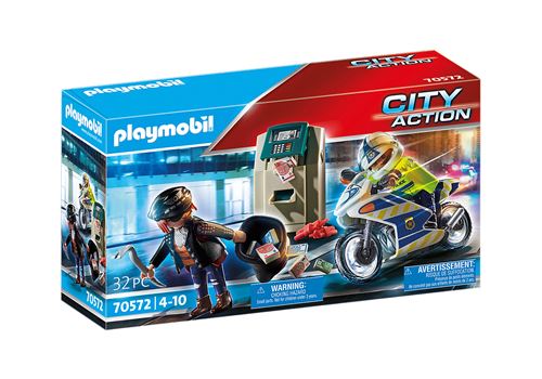 Playmobil City Action 70572 Policier avec moto et voleur État correct Playmobil reconditionné disponible sur Fnac
