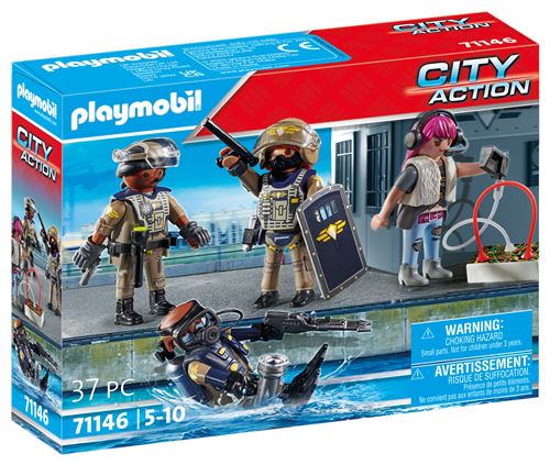 Playmobil City Action 71146 Equipe forces spéciales avec bandit État correct Playmobil reconditionné disponible sur Fnac