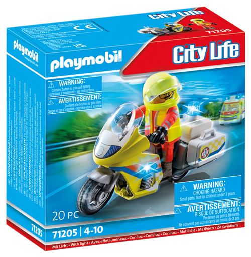 Playmobil City Life 71205 Urgentiste avec moto et effet lumineux État correct Playmobil reconditionné disponible sur Fnac