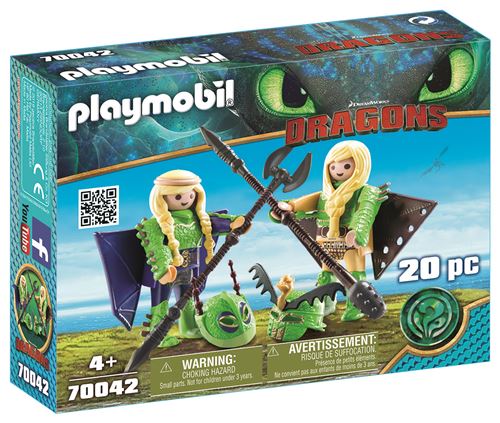 Playmobil Dragons 70042 Kranedur et Kognedur en combinaison de vol État correct Playmobil reconditionné disponible sur Fnac