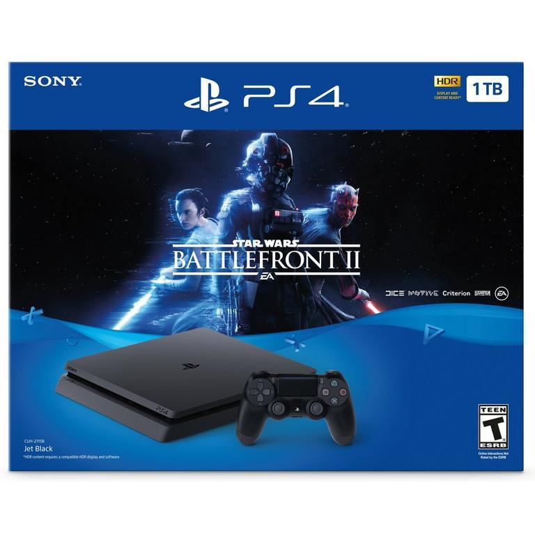 Acheter PlayStation 4 Slim 1000GB - Noir + Star Wars: Battlefront II Reconditionné - 224,00 € | Dero PlayStation 4 Slim 1000GB - Noir + Star Wars: Battlefront II Reconditionné Sony reconditionné disponible sur Backmarket | Dero