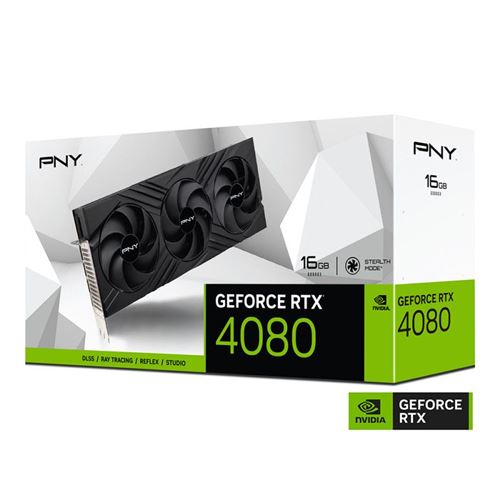 PNY GeForce RTX 4080 VERTO Triple Fan - Carte graphique - GeForce RTX 4080 - 16 Go GDDR6X - PCIe 4.0 x16 - HDMI, 3 x DisplayPort État correct N/A reconditionné disponible sur Fnac