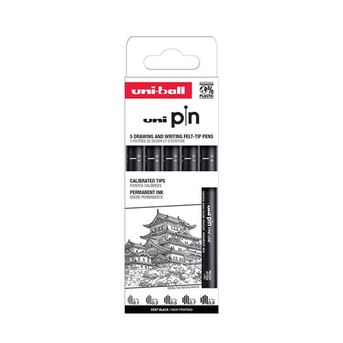 Pochette 5 Stylos feutres Uniball Pin Pointes calibrées impaires État correct - 13,46 € Pochette 5 Stylos feutres Uniball Pin Pointes calibrées impaires État correct Uni-ball reconditionné disponible sur Fnac