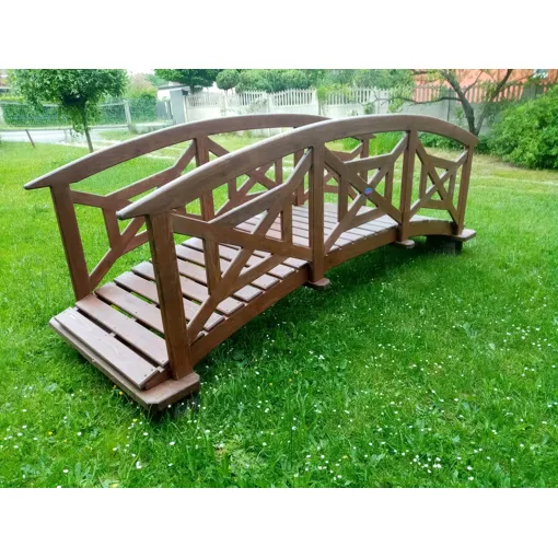 Pont De Jardin Long 260 X 90 Cm Solide - Pin Traité 3x Lasuré - Beau Design Et Finition 1850 Eur Au Lieu De 2600 Euro Prix Ferme Hors Transport Bon état reconditionné disponible sur Rakuten