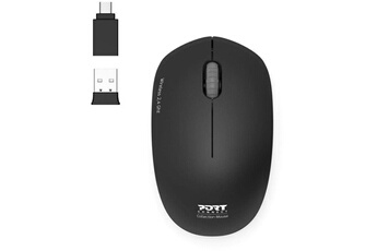 PORT Connect Collection - Souris - optique - 3 boutons - sans fil - 2.4 GHz - récepteur sans fil USB - graphite Bon état Port Designs reconditionné disponible sur Darty