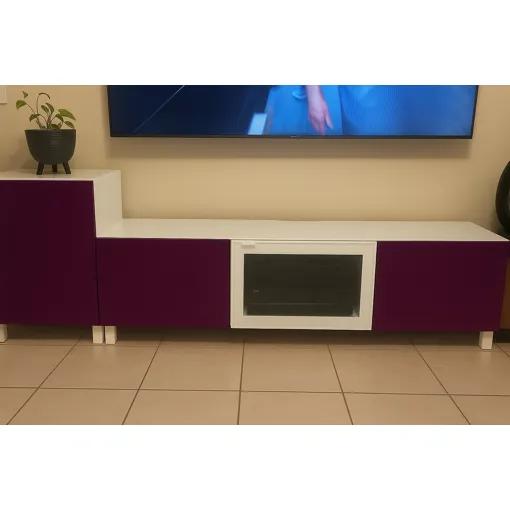Porte de meuble/placard rouge/violet bordeau (finition laqué) occasion reconditionné disponible sur Rakuten