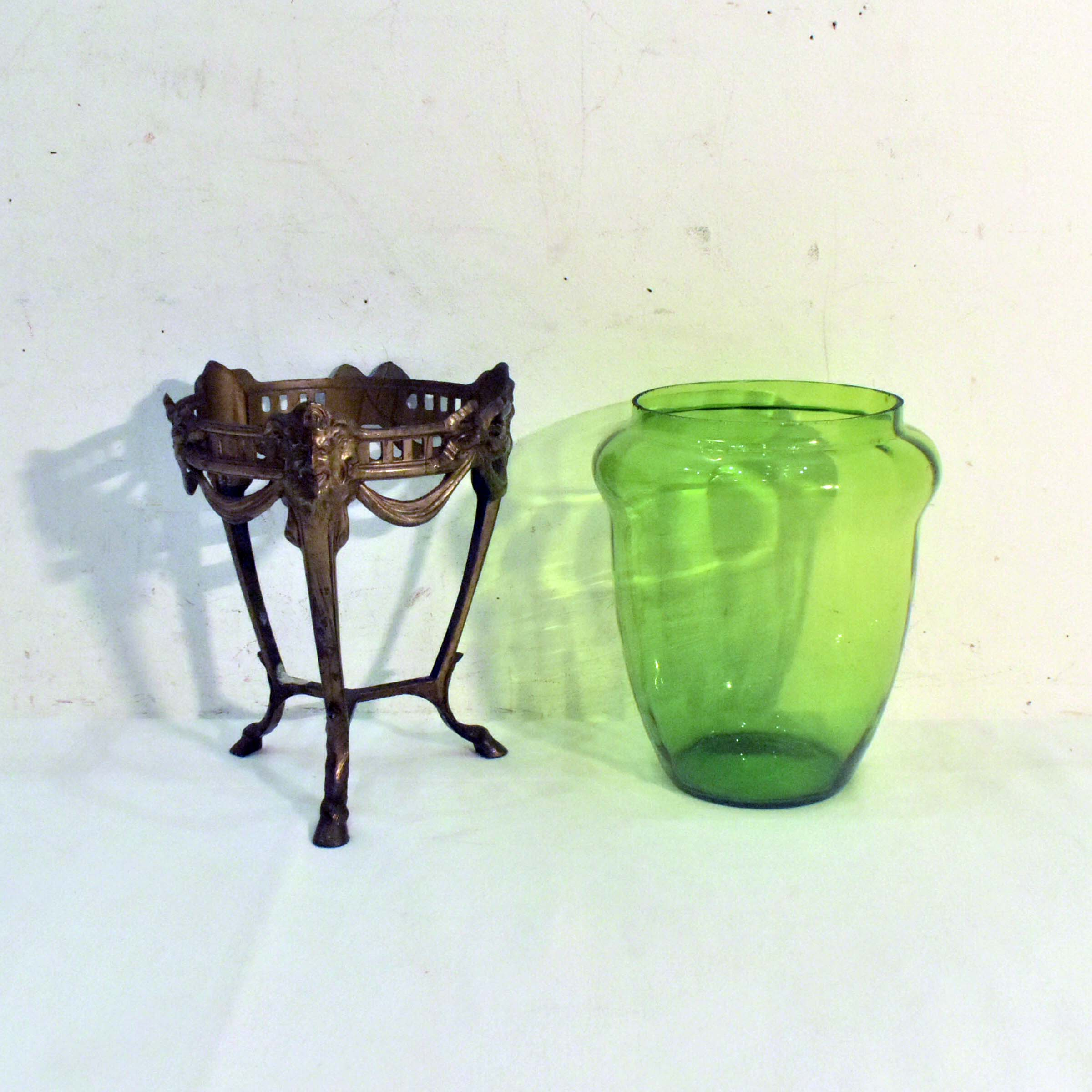 Voir photo 2 de Pot à Biscuits Incomplet - Verre Teinté & Bronze Doré - Esprit Napoléon III Pot à Biscuits Incomplet - Verre Teinté & Bronze Doré - Esprit Napoléon III Bon état reconditionné photo 2
