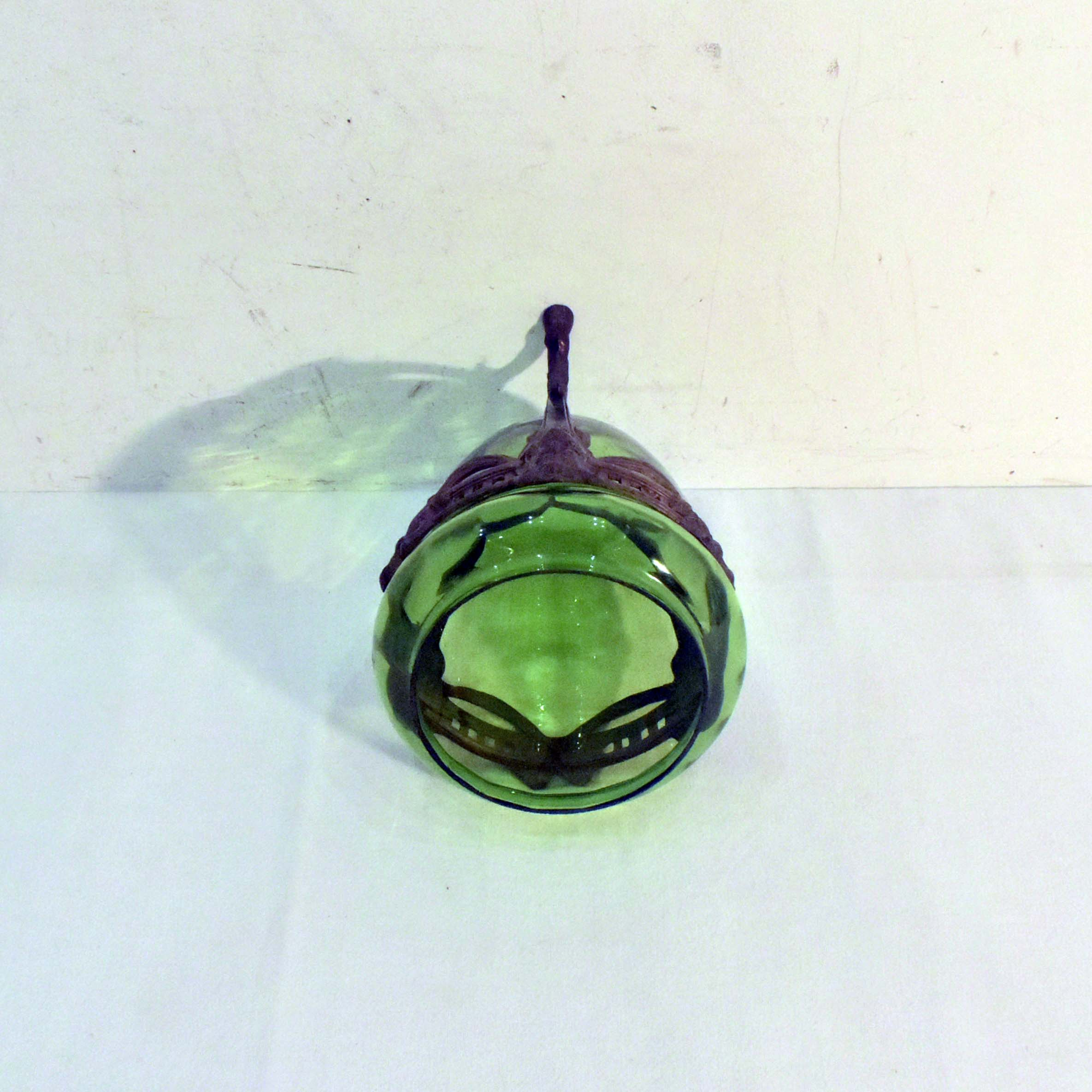 Voir photo 3 de Pot à Biscuits Incomplet - Verre Teinté & Bronze Doré - Esprit Napoléon III Pot à Biscuits Incomplet - Verre Teinté & Bronze Doré - Esprit Napoléon III Bon état reconditionné photo 3