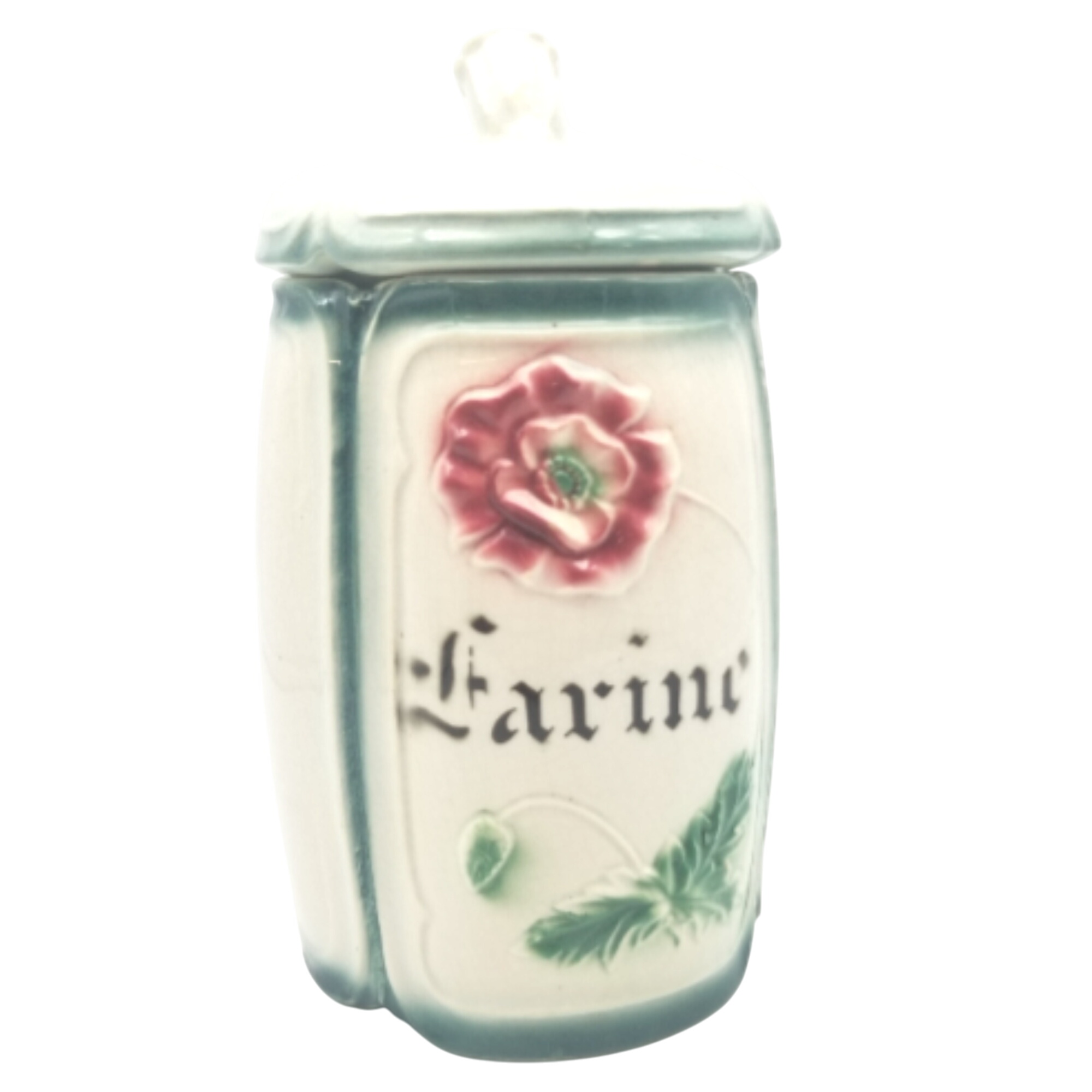 Pot à farine faïence vintage Bon état - 12,00 € Pot à farine faïence vintage Bon état reconditionné disponible sur Label Emmaüs