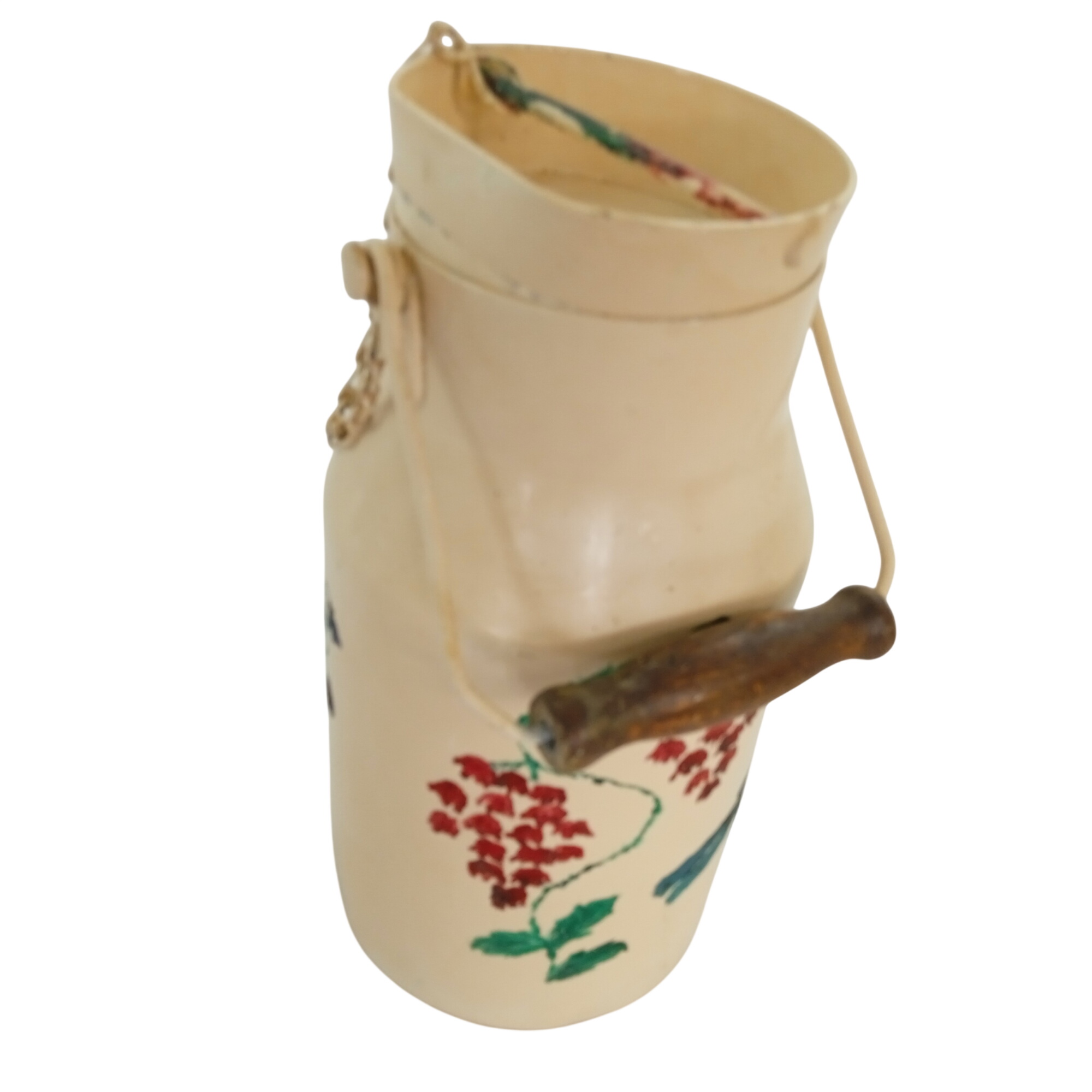 Voir photo 2 de Pot à lait en alu peint à la main avec motifs Cuisine de ferme des années 1930 Pot à lait en alu peint à la main avec motifs Cuisine de ferme des années 1930 Bon état reconditionné photo 2