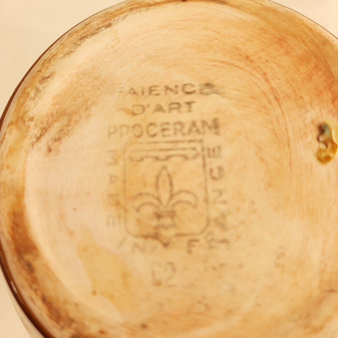 Voir photo 4 de Pot à olives en faience d'art PROCERAM numérotée Pot à olives en faience d'art PROCERAM numérotée Très bon état reconditionné photo 4