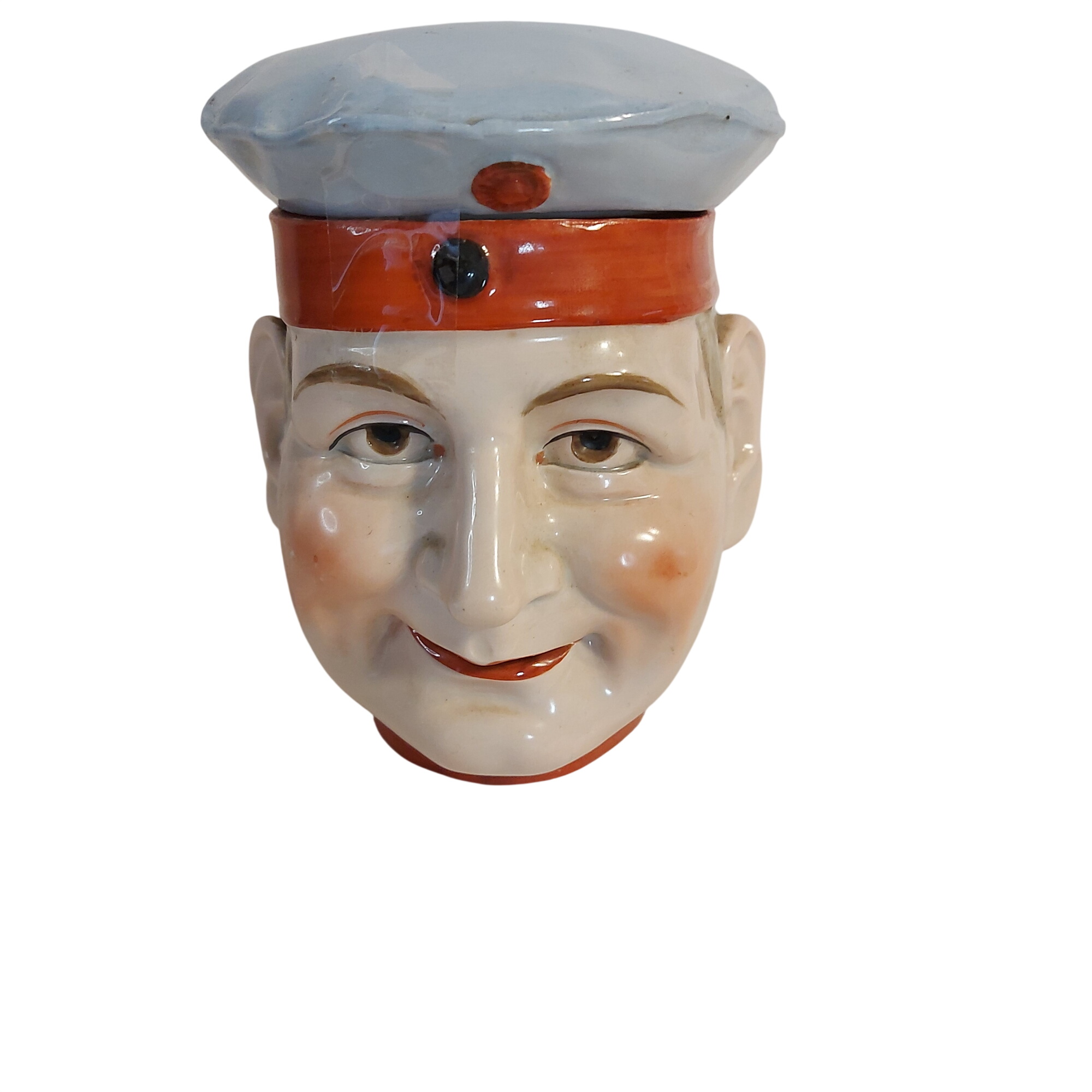 Pot à Tabac a Pipe, faïence ancienne, Allemand, régiment d'infanterie, antique céramique, peint à la main, vers 1900, avec un béret amovible, probablement fait en Autriche, très rare Bon état - 100,00 € Pot à Tabac a Pipe, faïence ancienne, Allemand, régiment d'infanterie, antique céramique, peint à la main, vers 1900, avec un béret amovible, probablement fait en Autriche, très rare Bon état reconditionné disponible sur Label Emmaüs